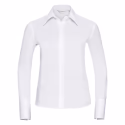 Russell Collection Ladies/Womens Long Sleeve Ultimate Non-Iron Shirt - XS, White
