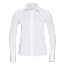 Russell Collection Ladies/Womens Long Sleeve Ultimate Non-Iron Shirt - XS, White