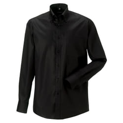Russell Collection Mens Long Sleeve Ultimate Non-Iron Shirt - 17inch, Black