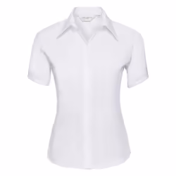 Russell Collection Ladies/Womens Short Sleeve Ultimate Non-Iron Shirt - 4XL, White