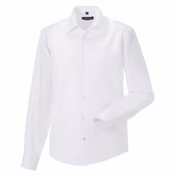 Russell Collection Mens Long Sleeve Tailored Ultimate Non-Iron Shirt - 18inch, White