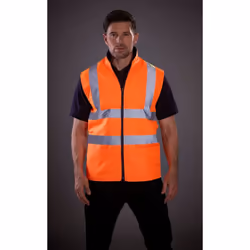 Yoko Mens Workwear Hi-Vis Reversible Fleece Vest / Jacket - 2XL, Hi Vis Orange