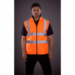 Yoko Mens Workwear Hi-Vis Reversible Fleece Vest / Jacket - 3XL, Hi Vis Orange