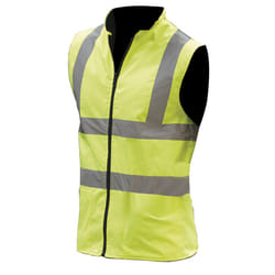 Yoko Mens Workwear Hi-Vis Reversible Fleece Vest / Jacket - 3XL, Hi-Vis Yellow