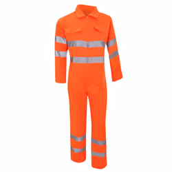 Yoko Hi-Vis Polycotton Coverall / Mens Workwear - L, Hi Vis Orange