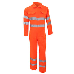 Yoko Hi-Vis Polycotton Coverall / Mens Workwear - L, Hi Vis Orange