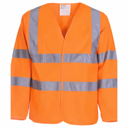 Yoko Mens Hi-Vis Long Sleeve Waistcoat / Jacket - XL, Hi Vis Orange
