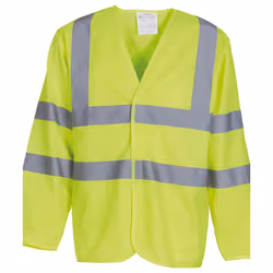 Yoko Mens Hi-Vis Long Sleeve Waistcoat / Jacket - XL, Hi-Vis Yellow