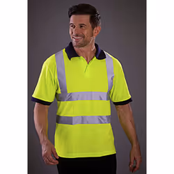 Yoko Hi-Vis Short Sleeve Polo Shirt / Mens Workwear - M, Hi-Vis Yellow