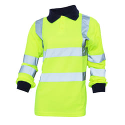 Yoko Ladies/Womens Hi-Vis Long Sleeve Polo Shirt - L, Hi-Vis Yellow