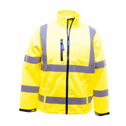 Yoko Mens Hi-Vis Sofshell Jacket - L, Hi-Vis Yellow
