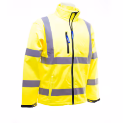 Yoko Mens Hi-Vis Sofshell Jacket - 3XL, Hi-Vis Yellow