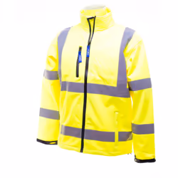 Yoko Mens Hi-Vis Sofshell Jacket - 3XL, Hi-Vis Yellow