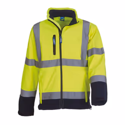 Yoko Mens Hi-Vis Sofshell Jacket - L, Hi-Vis Yellow/Navy
