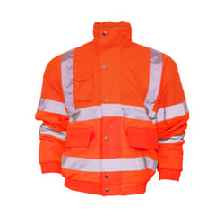 Yoko Mens Hi-Vis Bomber Jacket - 3XL, Hi Vis Orange