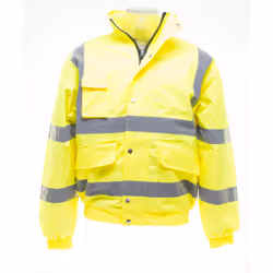 Yoko Mens Hi-Vis Bomber Jacket - 3XL, Hi-Vis Yellow