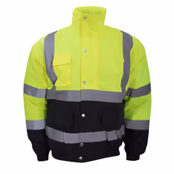 Yoko Hi-Vis Two Tone Bomber Jacket - L, Hi-Vis Yellow/Navy