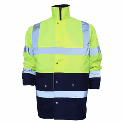 Yoko Unisex Hi-Vis 2 Band Two Tone Jacket - 3XL, Hi-Vis Yellow/Navy