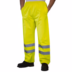 Yoko Mens Hi-Vis Waterproof Contractor Over Trousers - S, Hi-Vis Yellow