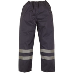Yoko Mens Hi-Vis Waterproof Contractor Over Trousers - 2XL, Navy Blue