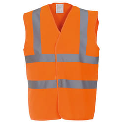 Yoko Unisex Premium Hi-Vis Waistcoat Vest / Jacket - XL, Hi Vis Orange