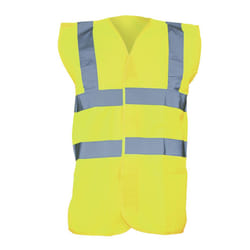 Yoko Unisex Premium Hi-Vis Waistcoat Vest / Jacket - L, Hi-Vis Yellow