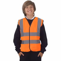 Yoko Hi-Vis Childrens Unisex Waistcoat / Jacket - 4-6, Hi Vis Orange