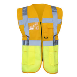 Yoko Hi-Vis Premium Executive/Manager Waistcoat / Jacket - XL, Hi Vis Orange/Hi Vis Yell