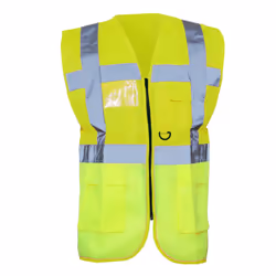 Yoko Hi-Vis Premium Executive/Manager Waistcoat / Jacket - XL, Hi-Vis Yellow