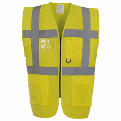 Yoko Hi-Vis Premium Executive/Manager Waistcoat / Jacket - XL, Hi-Vis Yellow