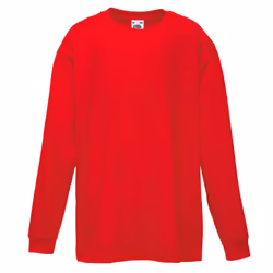 Fruit Of The Loom Childrens/Kids Long Sleeve T-Shirt - 3-4, Red