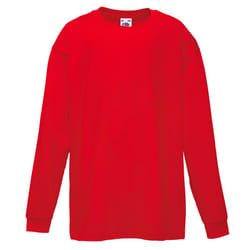 Fruit Of The Loom Childrens/Kids Long Sleeve T-Shirt - 3-4, Red