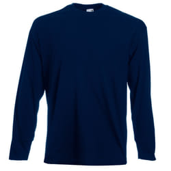 Fruit Of The Loom Mens Valueweight Crew Neck Long Sleeve T-Shirt - S, Deep Navy