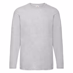 Fruit Of The Loom Mens Valueweight Crew Neck Long Sleeve T-Shirt - S, Heather Grey