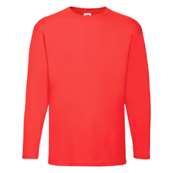 Fruit Of The Loom Mens Valueweight Crew Neck Long Sleeve T-Shirt - S, Red