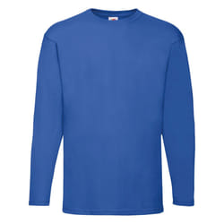 Fruit Of The Loom Mens Valueweight Crew Neck Long Sleeve T-Shirt - S, Royal