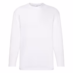 Fruit Of The Loom Mens Valueweight Crew Neck Long Sleeve T-Shirt - XL, White
