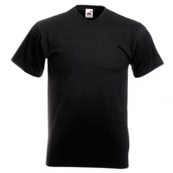 Fruit Of The Loom Mens Valueweight V-Neck, Short Sleeve T-Shirt - 2XL, Black
