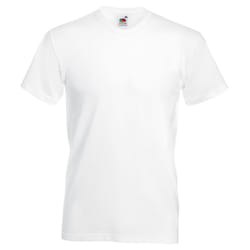 Fruit Of The Loom Mens Valueweight V-Neck, Short Sleeve T-Shirt - L, White