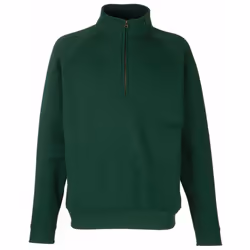 Fruit Of The Loom Mens Zip Neck Sweatshirt - XL, Bottle Green