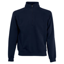 Fruit Of The Loom Mens Zip Neck Sweatshirt - XL, Deep Navy