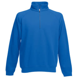 Fruit Of The Loom Mens Zip Neck Sweatshirt - 2XL, Royal
