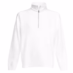 Fruit Of The Loom Mens Zip Neck Sweatshirt - 2XL, White