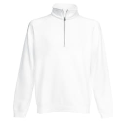 Fruit Of The Loom Mens Zip Neck Sweatshirt - 2XL, White
