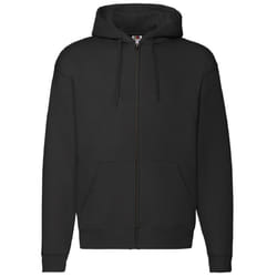 Fruit Of The Loom Mens Zip Through Hooded Sweatshirt / Hoodie - L, Black
