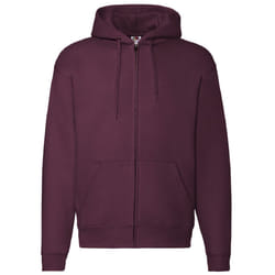 Fruit Of The Loom Mens Zip Through Hooded Sweatshirt / Hoodie - S, Burgundy