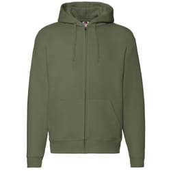 Fruit Of The Loom Mens Zip Through Hooded Sweatshirt / Hoodie - S, Classic Olive