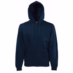 Fruit Of The Loom Mens Zip Through Hooded Sweatshirt / Hoodie - 2XL, Deep Navy