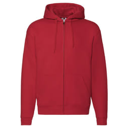 Fruit Of The Loom Mens Zip Through Hooded Sweatshirt / Hoodie - S, Red