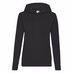 Fruit Of The Loom Ladies Lady Fit Hooded Sweatshirt / Hoodie - M, Black